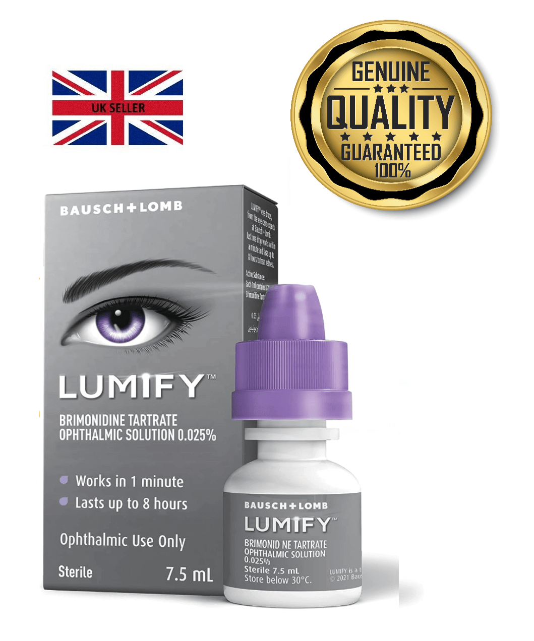 LUMIFY Eye Drops 0.25 Ounce (7.5ml-Large) EXP 03/25 - Bendrian